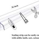 2 Pack Glass Door Silicone Seal Strip 39 Inch Shower Door Bottom Seal Sweep-Suitable for 1/2 Inch Glass-Stop Shower Leaks Frameless Shower Door Seal Strip