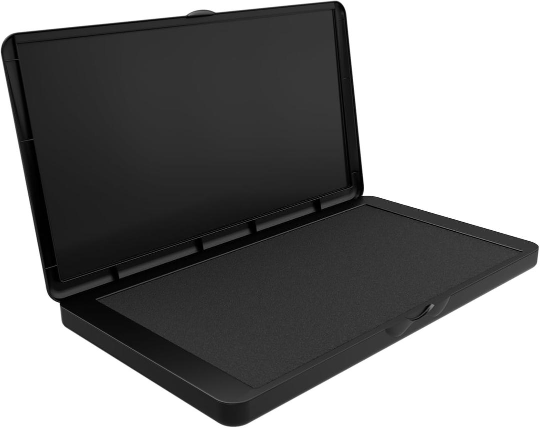 Large Stamp Pad, 6.29 x 3.54 Inch Black Ink Pad Premium Quality Felt Pad Rubber Stamp Ink Pad for Office, Home