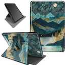 Case for Kindle Fire HD 8 & Fire HD 8 Plus Tablet 10th/12th/14th Generation 2020/2022/2024 360 Rotating Degree Stand Lightweight Protective Smart Cover with Auto Wake/Sleep - Mountains