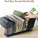 Mkono Hat Organizer for Baseball Caps, Hat Holder for 15 Baseball Caps, Tabletop Hat Rack Stand Hat Storage Display Cap Organizer for Desk Closet Shelf Dresser (Black, Medium)