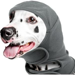 IDOMIK Dog Ear Cover for Anxiety Relief, Adjustable Dog Calming Hood for Grooming Bath Drying, No Shake Pet Head Ear Wrap for Hematomas Fireworks Thunderstorms, Doggy Ear Muffs Noise Protection,Grey,M