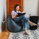 Big Joe Hug Bean Bag Chair, Basalt Blue, Vegan Suede, Kids and Teens, 3 feet
