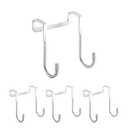 Glossiness 4 Pack Stainless Steel Hanging Cabinet Hooks, Space-Saving Storage Organizer Hooks for Kitchen Bathroom Dorm Bed Frame Wardrobe, for Towels Bags Clothes (4)