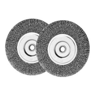 6in Wire Wheel Brush for Bench Grinder, Coarse Crimped Steel Wire 0.012" with 1/2" & 5/8" Arbor for Rust Removal - 2pack