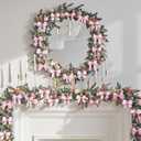 Bucherry 36 Pcs Pink Wooden Bow Ornaments for Christmas Tree Double Sided Coquette Bow Decoration 3.54 Inch 3D Christmas Pink Hanging Pendants for Home Xmas Holiday Winter Party Decor