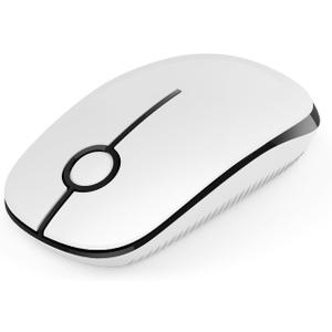 VssoPlor Wireless Mouse, 2.4G Slim Portable Computer Mice with Nano Receiver for Notebook, PC, Laptop, Computer (Black and White)