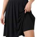 Girls Knee Length Skirt : Aline Pleated Skirt Built-in Shorts or Leggings Basic Skorts Size 6Y