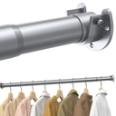 Supforce Closet Rods for Hanging Clothes,17-84 in Stepless Adjustable Closet Rod,1.3in Diameter Heavy Duty Closet Hanging Rod, Silver