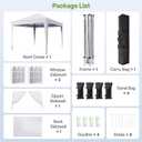 Driftalia 10x10 Pop Up Canopy with Sidewalls, Outdoor Instant Canopy Tent with Carry Bag for Commercial Events, Camping, Backyard Parties - White