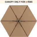 MASTERCANOPY Patio Umbrella 7.5 ft Replacement Canopy for 6 Ribs-Khaki Canopy Only