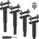Dikeo 4 Pcs Adjustable Metal Bed Support Legs, 7.08" - 13", For Wood Slats, Replacement Legs, 881Ibs/400kg