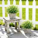 Artificial Faux Outdoor Plants Greenery for Summer Spring Decor, 12 Pcs Fake Monkey Grass UV Resistant No Fade Realistic Flowers for Outside Planter Patio Front Porch Door Yard,White