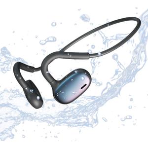 Ulian Open Ear Sports Headphones, Air Conduction Bluetooth 5.3 Wireless Headset with Deep Bass, Noise Canceling and Comfort Wearing, IPX6 Waterproof Sports Earbuds for Gym, Workout, Running, Cycling (Black)