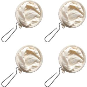 4Pcs Coffee Filter,Flannel Cloth Coffee Filter Strainers with Steel Handle,Reusable Flannel Coffee Dripper,Coffee Sock Filter Bag Coffee Cloth Strainers for Home Office Kitchen Use