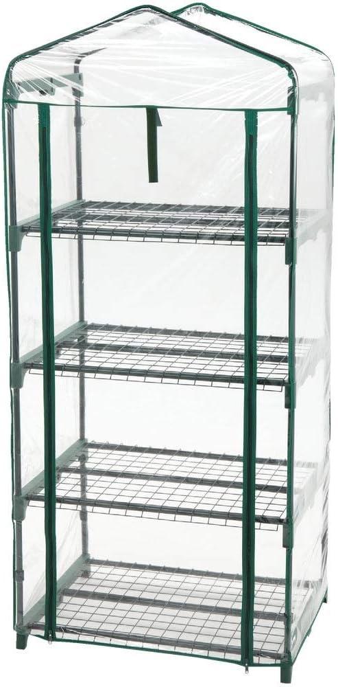 4-Shelf Mini Greenhouse 27 in W x 63 in H x 19 in D - Small Greenhouse with Cover for Indoor Or Outdoor Use