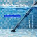 PoolMr Handheld Pool Vacuum for Above Ground Pool & Hot Tub Vacuum, with 2 Brush Heads, 90 Mins Running Time, 13.2 Gallons/Min Powerful Suction, Ideal for Cleaning Debris and Sand Underwater, Black