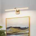 Hard-Wired Picture Lights 23.62 Inch Dimmable LED Wall Art Lighting 14W,2700K, Warm WhiteModern Brass Gallery Light Poster Lights Adjustable Swing Arm Picture Frame Light for Display Art Work