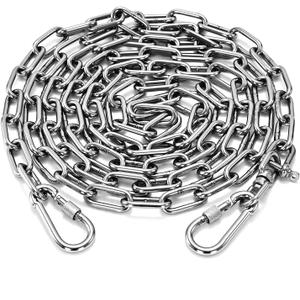 Dog Chain for Yard, 4MM 25FT Leads for Yard Heavy Duty Stainless Steel Dog Tie Out Cable Chew Proof Chain Leashes with Swivel Hook for Camping Outside