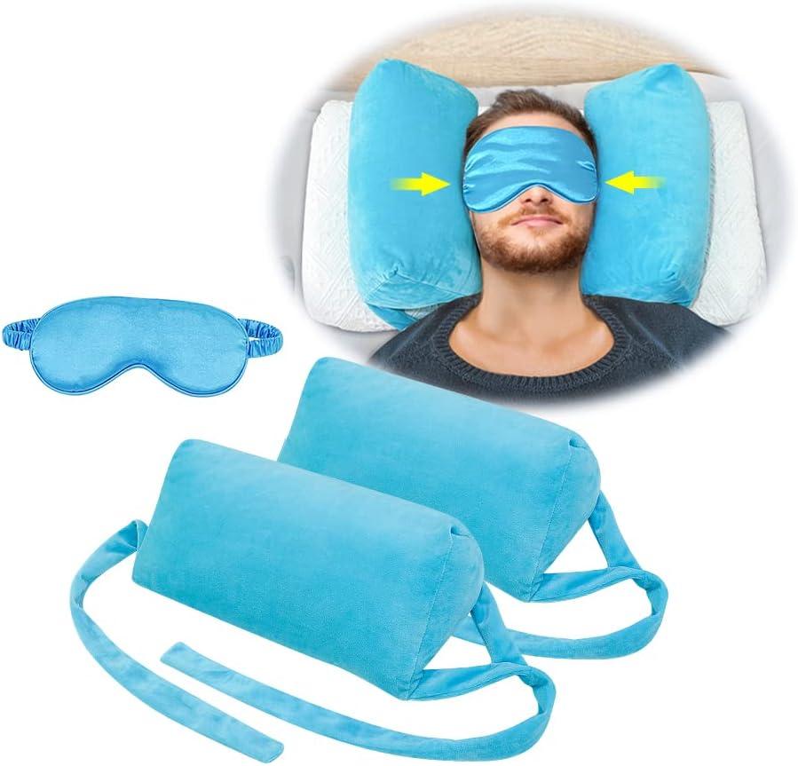 AOSSA Neck Stabilizer Pillow for Sleeping  Face Up Triangle Wedge for Head & Neck Positioning, Post Surgery Recovery & Anti-Wrinkle Back Sleep Training Pillow (Blue)