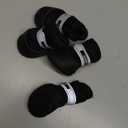 QUMY 4PCS Dog Shoes for Small Dogs, Hot Pavement Summer Puppy Dog Boots & Paw Protectors with Soft Anti-Slip Rubber Sole, Mesh Breathable Dog Booties for Hardfloors, Walking Running Black (Size 2: 1.59"x1.18"(L*W))