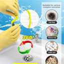 35inch Drain Clog Remover, Drain Cleaner Hair Clog Remover with Rotating Handle and 7 Refills, Drain Hair Remover Plumbing Snake, Easy and Quick Unclog Bathtub Drain, Sink, Shower (7 Pack)