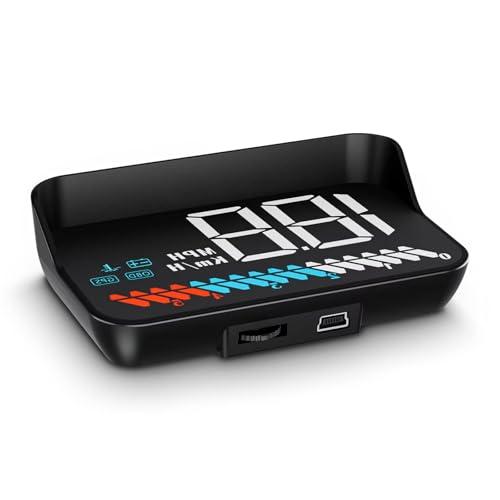 Heads up Display for Cars Car HUD M7, Digital Speedometer for Car OBD/GPS Smart Gauge, Driving Speed, Engine RPM, Voltage, Water Temperature, Etc.., Speedometer for Car Works Great for All Cars