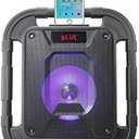 iLive Electronics ISBW519B Water Resistant Wireless Speaker, with LED Light Effects and Built-in Rechargeable Battery, Black