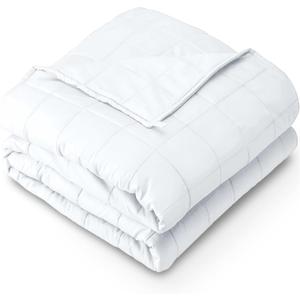Bare Home Weighted Blanket Twin or Full Size 7lb (40" x 60") - All-Natural 100% Cotton - Premium Heavy Blanket Nontoxic Glass Beads (White, 40"x 60")
