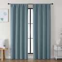 Simplebrand Ava Stone Blue Blackout Curtains for Bedroom, 78 Inch Length, 2 Panels Set, Privacy Thermal Insulated Rod Pocket Window Curtains for Patio, French Door, W40 x L78 Inch