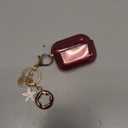 Case for Apple Airpods iPods Pro 3 Cases Cover Clear 2025 Cute Women, VISOOM Cute Air Pods Pro 3 Case Clear Transparent Airpods iPods Pro 3rd Gen Protective Cases with Keychain/Lock/Cleaning Kit (Bling Durgundy)