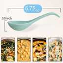 Teal Ceramic Soup Spoons Set of 6, 6.75 inch Ramen & Pho Spoons for Noodles, Stews, Wonton & Dumpling, Dishwasher Safe