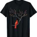 Red Cardinal Bird Lovers Birdwatching Birding Vintage T-Shirt