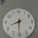 Mosewa Wall Clock Battery Operated 8 Inch White Silent Non Ticking Simple Minimalist Wooden Decorative for Kitchen Bathroom Bedroom Living Room Office