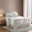 Nestl Extra Deep Queen Sheet Set - 6 Piece Breathable & Cooling Sheets - Hotel Luxury Bedding Set w/18-24 Inch Deep Pockets - Easy & Secure Fit - Super Soft, Wrinkle Free & Comfy - Off White
