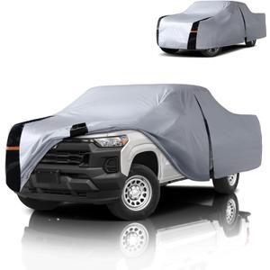 Multi-Layer Chevy Colorado Truck Cover, Custom fit Colorado 2003-2026 Extended/Crew Cab SB(5'-6.1') Car Cover Waterproof All Weather, Full Exterior Cover Rain Wind and UV Protection with Door Zipper
