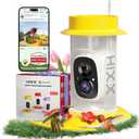 HIXX Smart Hummingbird Feeder with Camera Solar Powered, with Ant Moat & Bee Proof AI Bird Recognition, Easy Clean & Refill, with Coolfly Birdwatching APP, Ideal Gifts for Hummingbird Lover (17.5 oz)