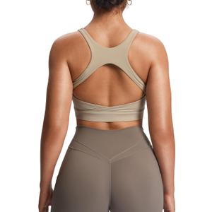 Aoxjox Women's Workout Sports Bras High Impact Fitness Training Gym Khloe Bra Yoga Crop Tank (Mink) Aoxjox Women's Workout Sports Bras High Impact Fitness Training Gym Khloe Bra Yoga Crop Tank (Mink)