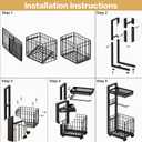Toilet Paper Holder Stand with Storage Shelf (Black)