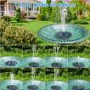3.5W Solar Fountain with Battery - Work On Cloudy Days - Upgrade Glass Panel Solar Bird Bath Fountain, Hummingbird Water Feature Pump with 7 Nozzles, 4 Fixed Pipes for Garden, Pool, Pond