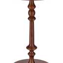 Solid Wood Round Side Table, 15.75" Small Drink Table with Non-Slip Pedestal Base, Modern End Table Accent Table for Living Room and Bedroom, Brown