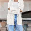 Saodimallsu Womens Cable Knit Cardigan Sweaters Fall Oversized Long Sleeve Button Open Front Knit Sweater Coats (XX-Large, White)