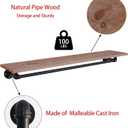 Clothes Rack 48in, Wall Mounted Garment Rack with Real Wood Shelf, Heavy Duty Hanging Clothes Rack, Multi-Purpose Hanging Rod, Space-Saving Closet Storage