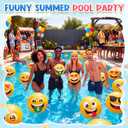 2 x Glimin 18 Pcs 12" Smile Inflatable Beach Balls for Kids Funny Face Pool Balls Toys Bulk Party Games and Swimming Adult Float Blow up Water Accessories for Birthday Summer Party Decorations