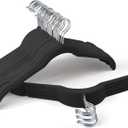 Premium Velvet Hangers 30 Pack - Space-Saving Closet Organizer for Clothes, Non-Slip Flocked Design, Ideal for Shirts and Coats (Black) (360 Swivel hook 30 Pack)