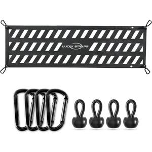 LUCKY STRAPS Tailgate Net for Pickup Truck Bed, 50'' x 15'' Heavy Duty Tailgate Cargo Netting for Small & Mid-Size Truck, Easy-to-use Tailgate Mesh for Chevy, Ford, Toyota, GMC, Dodge RAM, Jeep(Black)