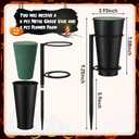 6 Sets Metal Cemetery Flower Vase with Stake for Grave, Flower Holder in Base Graveyard Vase with Floral Foam for Grave Decoration, Black