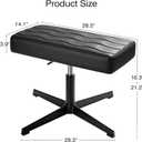 VECELO Under Desk Footrest, PU Ergonomic Foot Rest with Comfort Padding, Height Adjustable for Relieving Leg Pain, Stiffness, and etc, Black