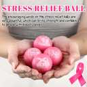 Soulchen 100 Pcs Breast Cancer Awareness Stress Balls 1.57 Inch Pink Ribbon Inspirational Foam Relief Stress Balls Gifts for Breast Cancer Awareness Month Bulk Charity Party Favors