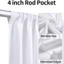 50ftx12ft White Backdrop Curtain for Parties, Thick Polyester 10 Panesl 12 ft Long Wedding Photo Backdrop Drapes Back Drop Cloth Drapery for Birthday Photography Background