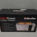 Mueller UltraToast Full Stainless Steel Toaster 2 Slice, Long Extra-Wide Slots with Removable Tray, Cancel/Defrost/Reheat Functions, 6 Browning Levels with LED Display, Housewarming Gifts New Home